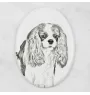 Cavalier King Charles Spaniel - commemorative plaque with a photo of a dog, tombstone with a print, personalized oval plaque from the Art-Dog brand
