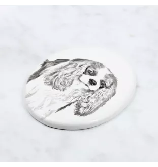 Cavalier King Charles Spaniel - Gedenktafel mit einem Foto eines Hundes, Grabplatte mit Druck, personalisierte ovale Platte der Marke Art-Dog