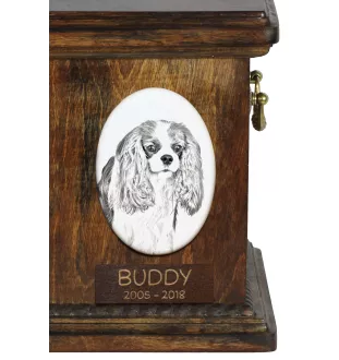 Cavalier King Charles Spaniel - commemorative plaque with a photo of a dog, tombstone with a print, personalized oval plaque from the Art-Dog brand