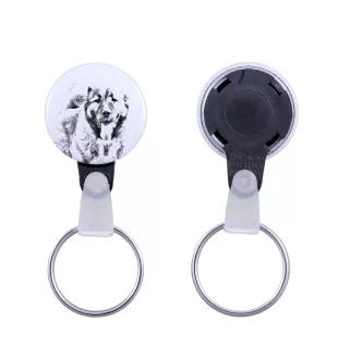 Caucasian Shepherd Dog, Caucasian Ovcharka - keychain with a dog portrait, pendant with the brand's own Art-Dog graphics
