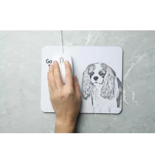 Cavalier King Charles Spaniel - tapis de souris personnalisé avec impression, tapis de souris personnalisé avec chien, accessoire unique pour employé de bureau de la marque Art-Dog