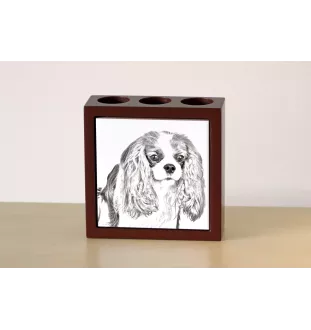 Cavalier King Charles Spaniel - Stifthalter mit Hund, Schreibtischorganizer mit Aufdruck, personalisierte Schreibtischdekoration der Marke Art-Dog