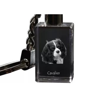Cavalier King Charles Spaniel - Crystal key ring with dog photo, illuminated key ring, unique gift by Art-Dog brand