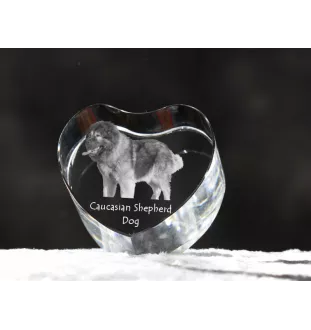 Berger du Caucase - une photo de chien dans un cristal, un cœur en cristal, un cadre photo exceptionnel de la marque Art-Dog