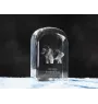 Caucasian Shepherd Dog, Caucasian Ovcharka - crystal cube with a photo, photo of a dog in crystal, cubic paperweight from Art-Dog brand