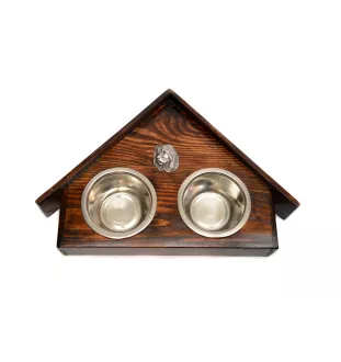Berger du Caucase - support en bois avec des bols pour chien, bols pour chien décoratifs, cadeau pour l'adoption d'un chien de la marque Art-Dog