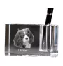 Cavalier King Charles Spaniel - Porte-stylos, organiseur en cristal avec photo de chien, décoration de bureau unique par la marque Art-Dog