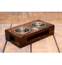 Berger du Caucase - support en bois avec des bols pour chien, bols pour chien en acier, cadeau pour l'adoption d'un chien de la marque Art-Dog