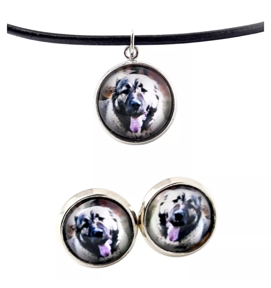 Kaukasischer Schäferhund, Kaukasischer Owtscharka - Schmuck mit Ihrem Foto-Box, Halskette und Ohrringe-Set, personalisierte Produkte der Marke Art-Dog.
