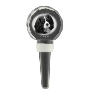 Cavalier King Charles Spaniel - Bouchon de bouteille en cristal, bouchon de vin unique avec photo, cadeau personnalisé pour sommelier par la marque Art-Dog