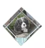 Cavalier King Charles Spaniel - un cube de cristal avec une photo, une photo de cheval dans le cristal, un presse-papiers cubique de la marque Art-Dog