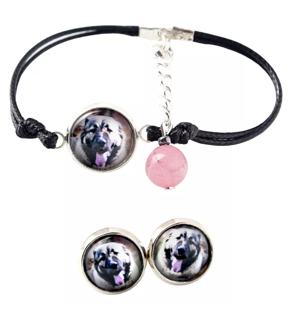 Berger du Caucase - ensemble de bijoux avec votre photo, accessoire féminin, article fait main, produit fabriqué à la main avec passion pour la création de la marque Art-Dog