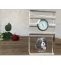 Cavalier King Charles Spaniel - Glasuhr mit Foto, Foto eines Hundes im Kristall, personalisierte Tischuhr für das Büro der Marke Art-Dog