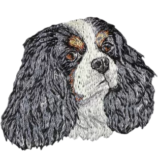 Cavalier King Charles Spaniel - Hund geformtes Aufnäher, besticktes Patch, einzigartiges Dekor für den Rucksack der Marke Art-Dog