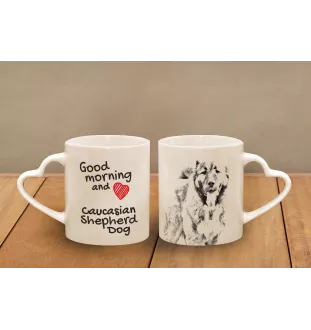 Berger du Caucase - tasse avec chien, une tasse adorable avec une anse en forme de cœur, un cadeau universel de la marque Art-Dog