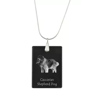 Kaukasischer Schäferhund, Kaukasischer Owtscharka - Kristallanhänger mit Hund, Silberhalskette mit Foto, personalisierter Anhänger der Marke Art-Dog