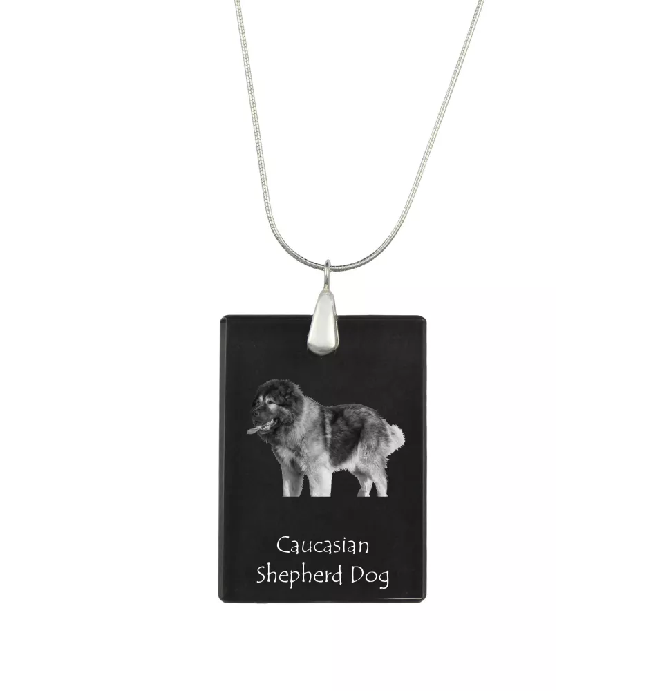 Caucasian Shepherd Dog, Caucasian Ovcharka - Crystal pendant with dog, silver necklace with photo, personalised pendant by Art-Dog brand