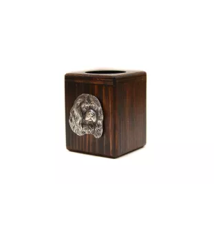 Cavalier King Charles Spaniel - wooden candle holder with a dog, a unique souvenir after losing a dog, a handicraft from the Art-Dog brand