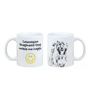 Kaukasischer Schäferhund, Kaukasischer Owtscharka - Tasse mit Hund, fröhliche Tasse für Hundeliebhaber, personalisiertes Geschenk der Marke Art-Dog