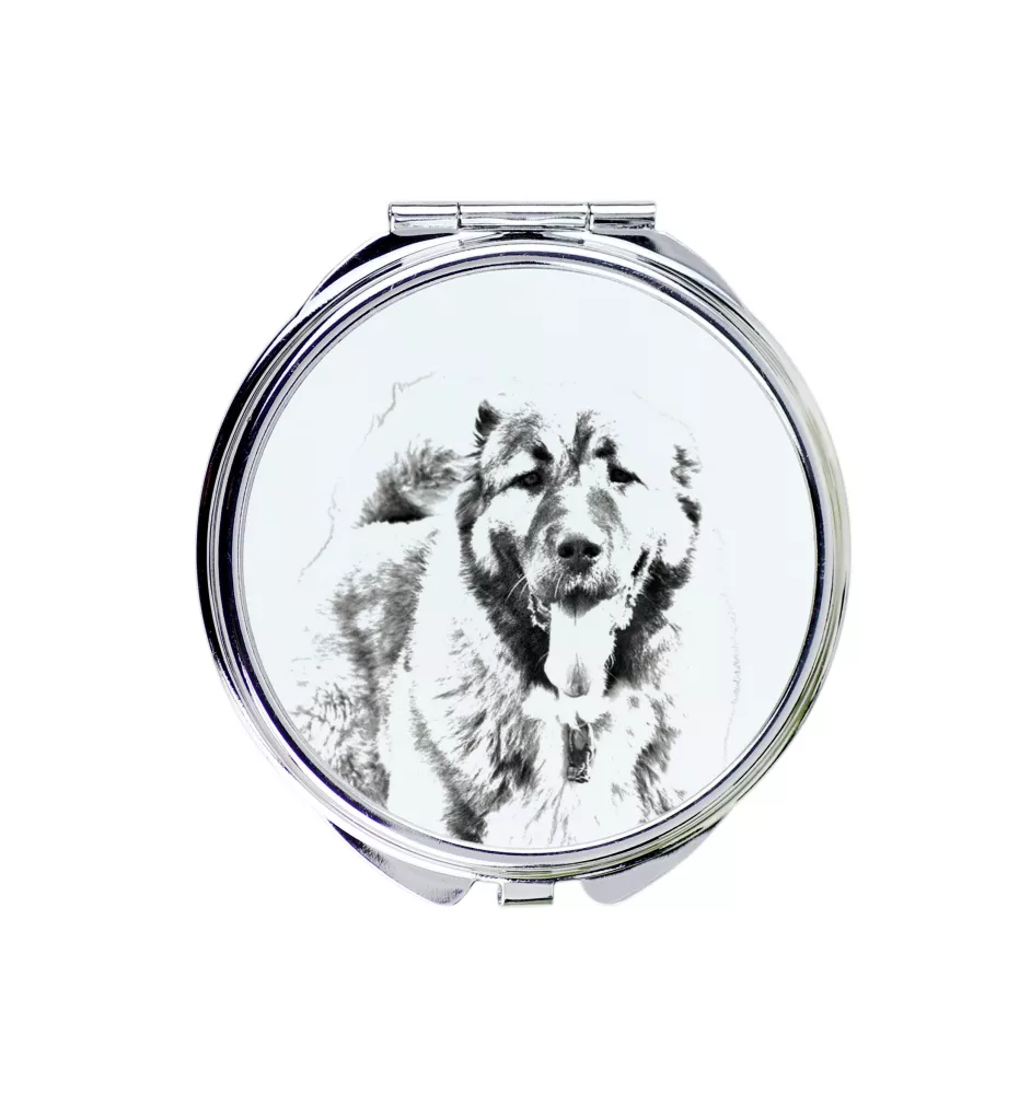 Berger du Caucase - miroir de poche avec chien, miroir personnalisé pour sac à main, miroir compact avec impression de la marque Art-Dog