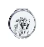Kaukasischer Schäferhund, Kaukasischer Owtscharka - Taschenspiegel mit Hund, personalisierter Taschenspiegel, kompakter Spiegel mit Art-Dog-Logo