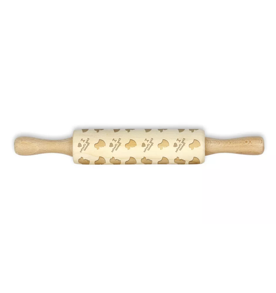 Cavalier King Charles Spaniel - small rolling pin with a dog pattern, a rolling pin for children's dough, decorating ceramic clay by Art-Dog brand