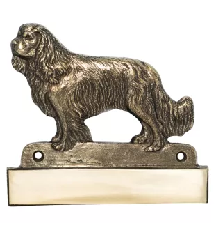 Cavalier King Charles Spaniel - Haustürschild mit Hund, Messingschild mit Namen, personalisiertes Türschild mit Markennamen Art-Dog