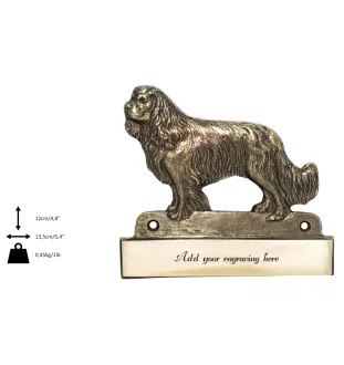 Cavalier King Charles Spaniel - address plaque with a dog, brass nameplate, personalized door sign with the brand name Art-Dog