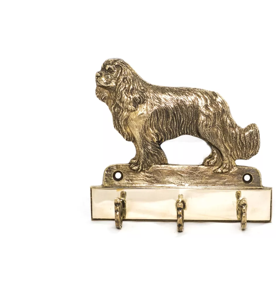 Cavalier King Charles Spaniel - porte-clés avec chien, support en laiton pour accessoires pour chiens, élégante décoration pour le couloir de la marque Art-Dog