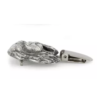 Cavalier King Charles Spaniel - brooch with a clip, holder for a start number, silver-plated dog show pin from the Art-Dog brand
