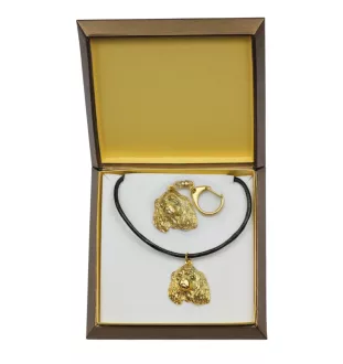 Cavalier King Charles Spaniel I - keychain and necklace with a dog in a box, high-quality gold-plated product, Art-Dog brand