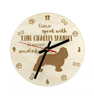 Cavalier King Charles Spaniel - clock with a dog, wooden clock, wall clock for dog lovers, clock for desk and shelf, Art-Dog