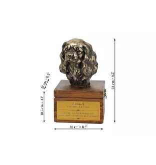 Cavalier King Charles Spaniel - urne pour les cendres du chien avec une statuette, petite urne pour chien, urne personnalisée avec le buste du chien de la marque Art-Dog