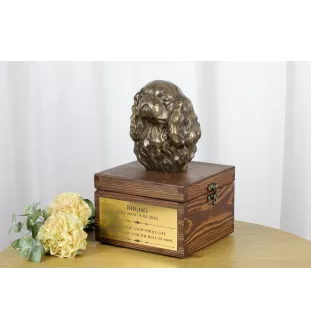 Cavalier King Charles Spaniel I - urne pour les cendres du chien avec une statuette, petite urne pour chien, urne personnalisée avec le buste du chien de la marque Art-Dog