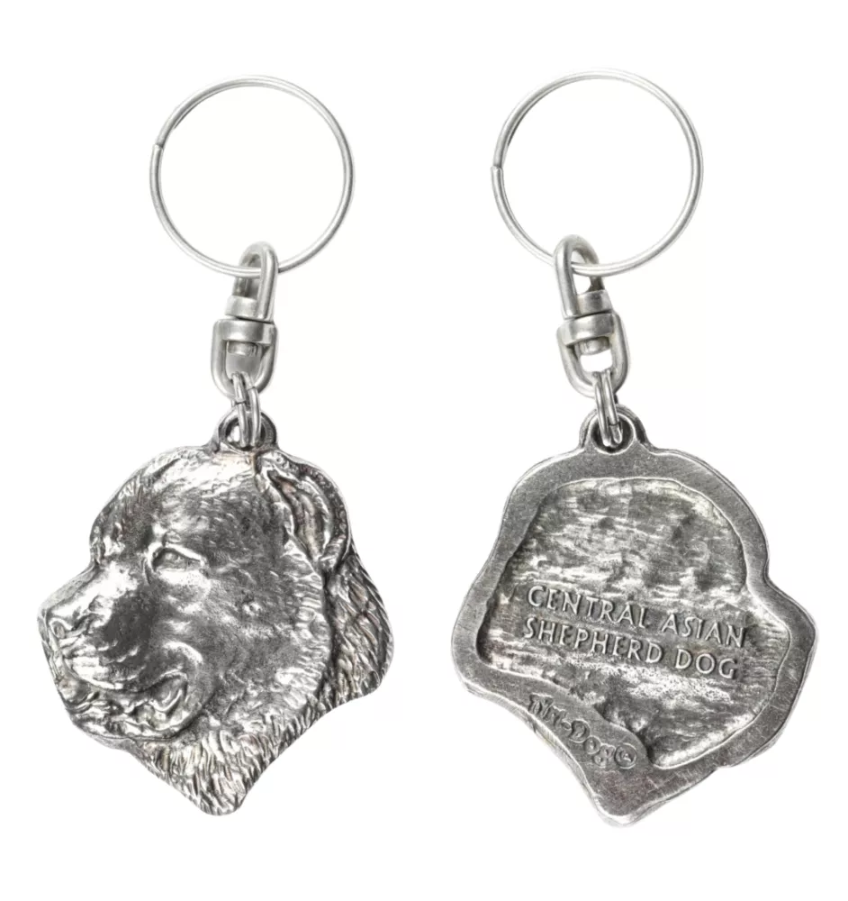 Central Asia Shepherd Dog, Central Asian Shepherd Dog - Silver-plated dog pendant, handbag decoration, backpack pendant by Art-Dog brand