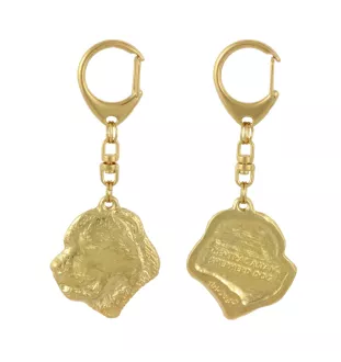 Berger d'Asie Centrale, Sredneasiatskaïa ovtcharka - Porte-clés doré avec chien dans boîte cadeau, décoration de sac à main, accessoire de luxe de la marque Art-Dog