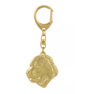 Berger d'Asie Centrale, Sredneasiatskaïa ovtcharka - Porte-clés doré avec chien dans boîte cadeau, décoration de sac à main, accessoire de luxe de la marque Art-Dog