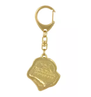 Berger d'Asie Centrale, Sredneasiatskaïa ovtcharka - Porte-clés doré avec chien dans boîte cadeau, décoration de sac à main, accessoire de luxe de la marque Art-Dog