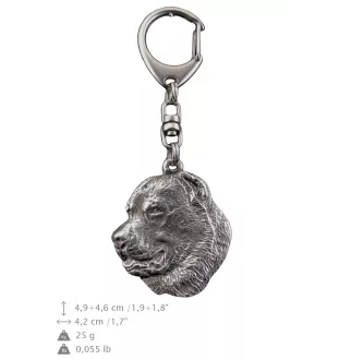 Mittelasiatischer Schäferhund, Zentralasiatischer Owtscharka - Versilberter Schlüsselanhänger mit Hund in einer Geschenkbox, Handtaschenschmuck, Rucksackanhänger der Marke Art-Dog