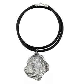 Mittelasiatischer Schäferhund, Zentralasiatischer Owtscharka - Halskette mit Hund, versilberter Anhänger für Hundefans, einzigartiger Schmuck der Marke Art-Dog