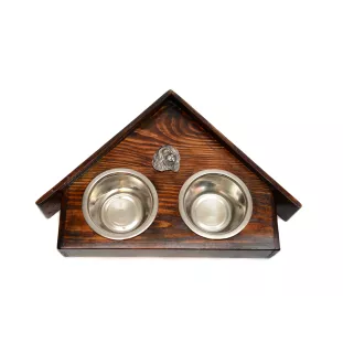 Cavalier King Charles Spaniel - wooden stand with bowls for a dog, decorative dog bowls, a gift for adopting a dog from the Art-Dog brand