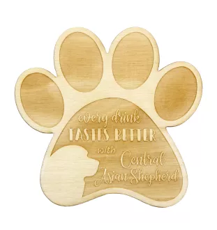 Mittelasiatischer Schäferhund, Zentralasiatischer Owtscharka - Tasse Untersetzer, graviert Untersetzer mit Hund, Geschenk für Hundeliebhaber von Art-Dog Marke