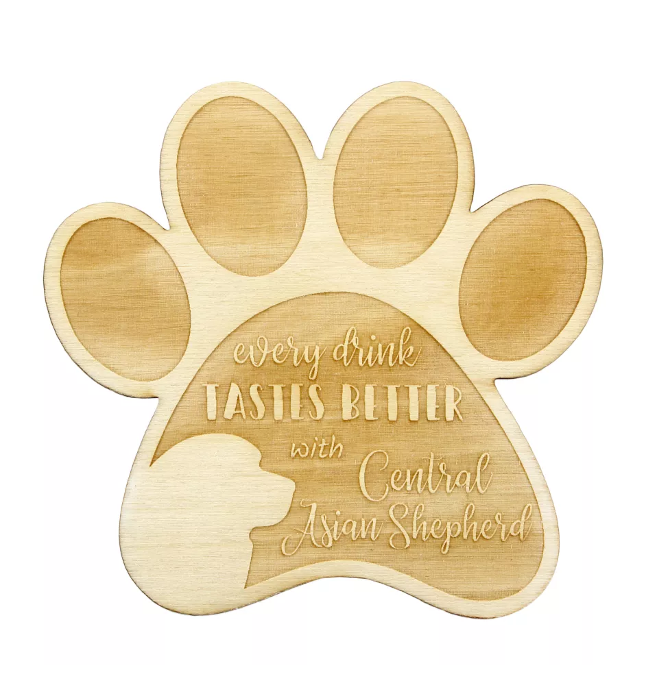 Mittelasiatischer Schäferhund, Zentralasiatischer Owtscharka - Tasse Untersetzer, graviert Untersetzer mit Hund, Geschenk für Hundeliebhaber von Art-Dog Marke