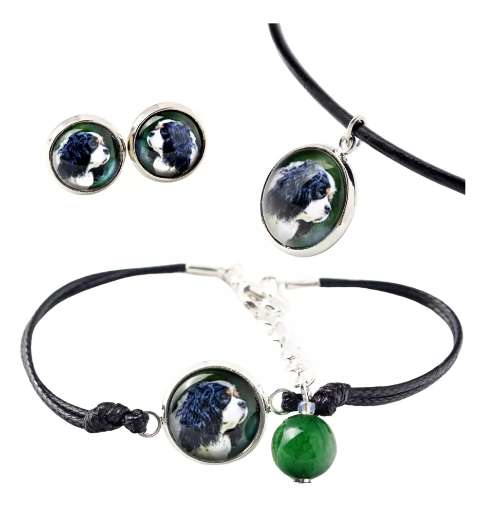Cavalier King Charles Spaniel - Schmuckset in einer Schachtel, Halskette, Ohrringe, Armband, Produkte der Marke Art-Dog