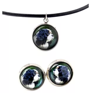 Cavalier King Charles Spaniel - Schmuck mit Ihrem Foto-Box, Halskette und Ohrringe-Set, personalisierte Produkte der Marke Art-Dog.