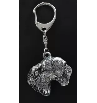 Tschechischer Terrier,   Böhmischer Terrier, Český Teriér - Versilberter Schlüsselanhänger mit Hund, Handtaschen-Dekoration, Rucksack-Anhänger der Marke Art-Dog