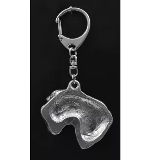 Terrier Tchèque, Cesky Terrier - Porte-clés argenté avec chien, décoration de sac à main, pendentif de sac à dos par la marque Art-Dog