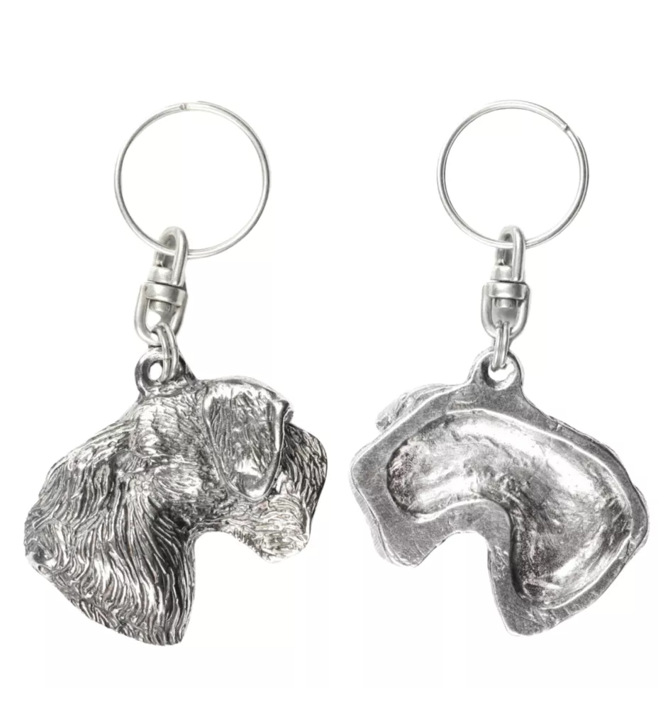 Terrier Tchèque, Cesky Terrier - Pendentif chien argenté, décoration de sac à main, pendentif sac à dos par la marque Art-Dog