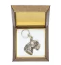 Cesky Terrier, Czech Terrier, Bohemian Terrier - Silver-plated pendant with a dog in a decorative box, handbag decoration, backpack pendant by Art-Dog brand