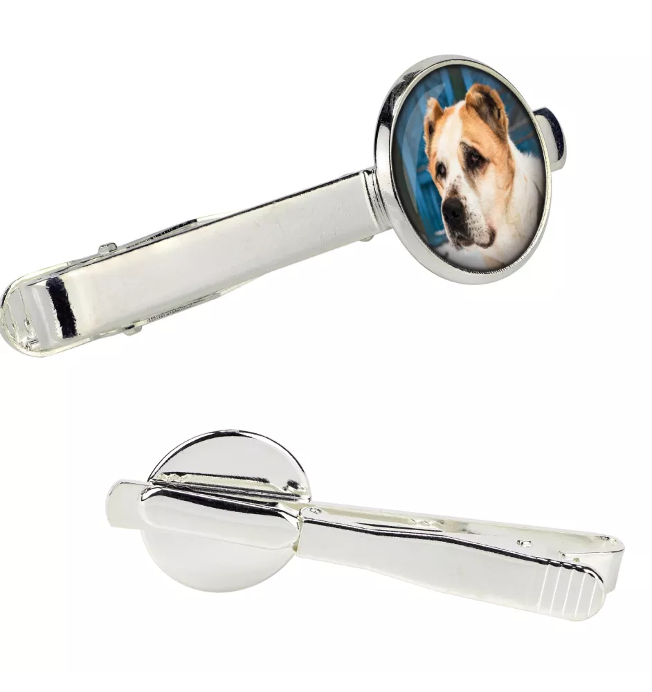 Central Asia Shepherd Dog, Central Asian Shepherd Dog - tie clip in a box, stylish tie, personalized jewelry from the Art-Dog brand